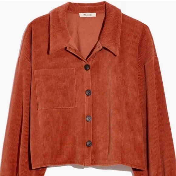 Madewell Corduroy Crop Shirt-Jacket Size S - Picture 6 of 6